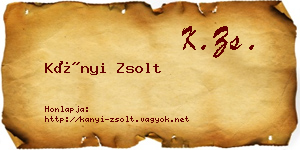Kányi Zsolt névjegykártya